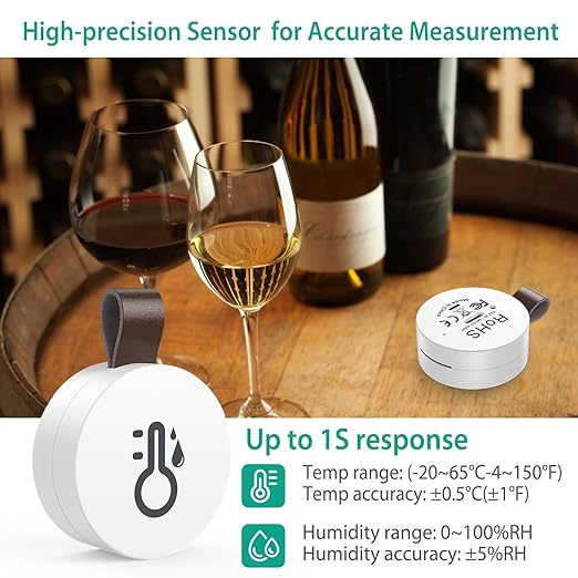 ORIA Wireless Thermometer Hygrometer, Smart Bluetooth Humidity Temperature Sensor, Mini Indoor Outdoor Temperature Monitor with Data Storage and Export, Smart App Alert, 3 Pack