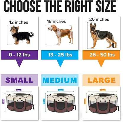 Portable Pet Puppy Dog Cat Playpen, 8-Panel Indoor/Outdoor Puppy Pen with Shade Cover & Travel Bag - Waterproof Dog Cat Tent
