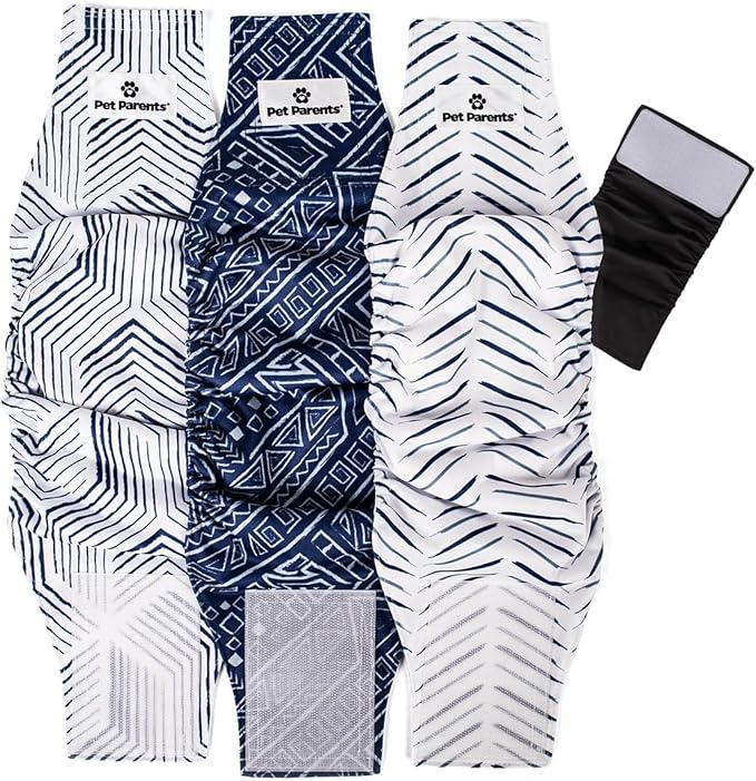 Pet Parents® Washable Belly Bands for Male Dogs (3pack) + Extendrs® of Durable Dog Diapers Male, Premium Male Dog Diapers & Dog Wraps (X-Large, Kahuna)