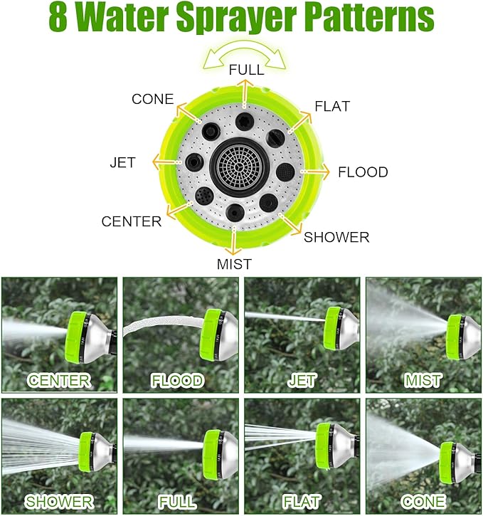 Upgraded Dog Wash Hose Attachment, 8-in-1 Sprayer Mode Garden Hose Nozzle with Pet Grooming Glove and 100cc Soap Dispenser Bottle, Adopted in Watering Flowers, Car Wash, Dog and Horse Showering