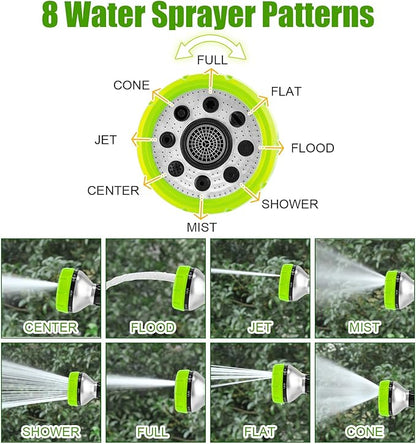 Upgraded Dog Wash Hose Attachment, 8-in-1 Sprayer Mode Garden Hose Nozzle with Pet Grooming Glove and 100cc Soap Dispenser Bottle, Adopted in Watering Flowers, Car Wash, Dog and Horse Showering