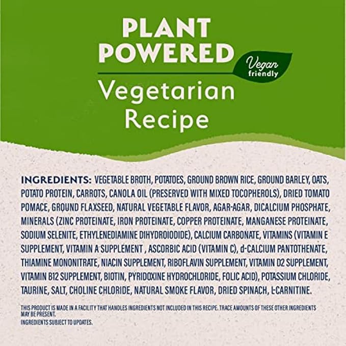 Natural Balance Limited Ingredient Adult Wet Canned Dog Food with Vegan Plant Based Protein and Healthy Grains,Vegetarian Recipe,13 Ounce,(Pack of 24)