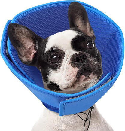 AOFITEE Soft Dog Cone Collar, Adjustable Dog Cone for Dogs to Stop Licking, Dog Cones for Small Medium Large Dogs, Breathable Elizabethan Collar Wound Healing After Surgery(Blue,S)
