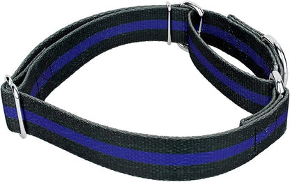 Country Brook Petz - Thin Blue Line Martingale Dog Collar and Leash - Camouflage Collection Featuring Rugged Designs (5/8 Inch, Small)