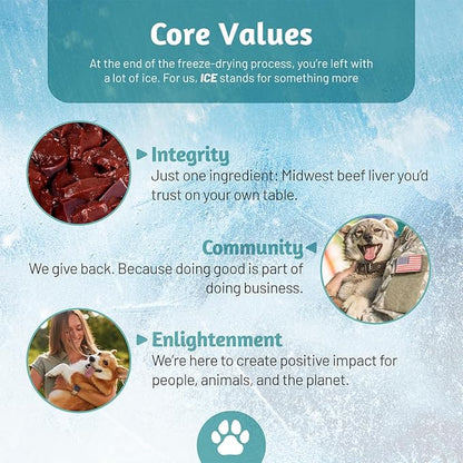 100% USA Freeze Dried Beef Liver Treats for Dogs and Cats – 100% Natural - Single Ingredient – High Protein Snack – All Breeds – Made in USA – 4oz Bag (Regular size pieces for dogs over 15 lbs)