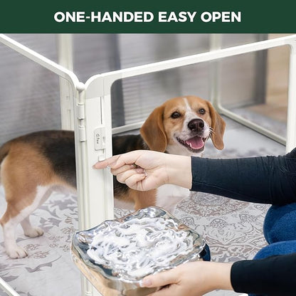 FXW AuraSpace Pro Acrylic Indoor Dog Playpen, Heavy-Duty with Metal Frame, 32" Height 8 Panels for Small and Medium Dogs, White│Patented