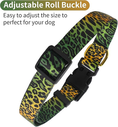 QQPETS Adjustable Soft Dog Collar: Print Flower Pink Multicolor Cute Patterns for XS Small Medium Large Pet Girl Boy Puppy Walking Running Training