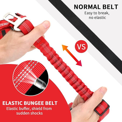 BWOGUE 2 Piece Dog Seat Belt for Car with Elastic Bungee Buffer Safety Seatbelt Car Headrest Restraint Wear Adjustable Metal Buckle Harness in Vehicle Travel for Pet