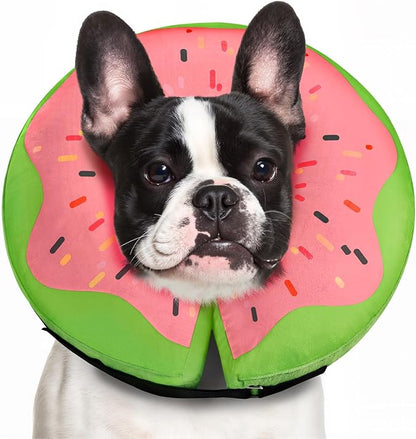 Gimars Inflatable Dog Cone Alternative Dog Donut Collar After Surgery, Soft Neck Pillow Recovery Cone, Elizabethan Collar Alternative for Medium Dogs
