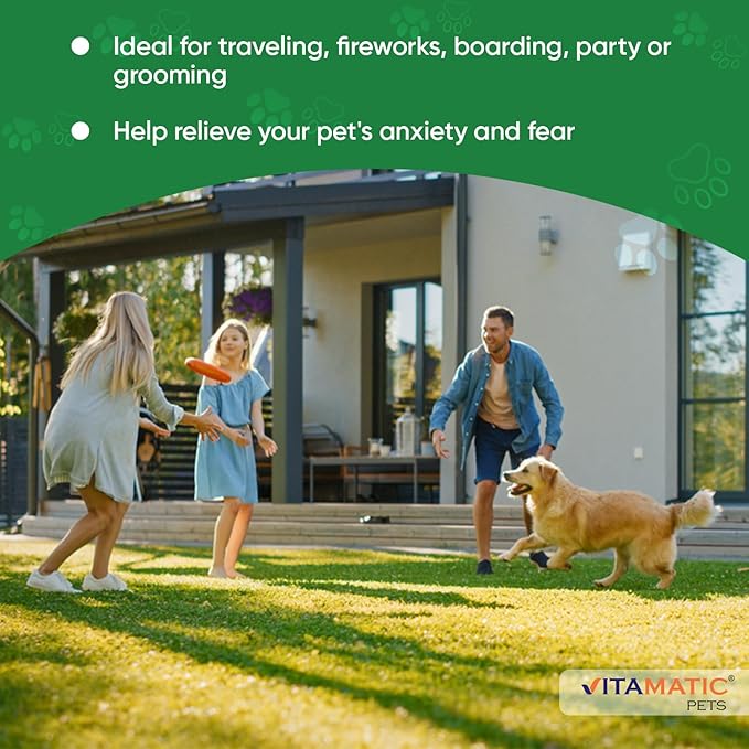 Vitamatic Melatonin for Dogs – 6 mg – 120 Chewable Tablets (Pack of 3) Beef Flavored – Natural Calming Aid for Dogs – Non-Habit Forming – Stress & Sleep Support