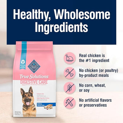 Blue Buffalo True Solutions Digestive Care Natural Dry Dog Food for Adult Dogs, Chicken, 4-lb. Bag