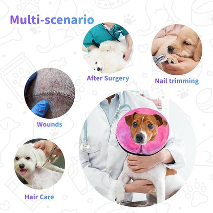 Dog Cone, Y-blue Dog Cone Collar Inflatable Puppy Neck Collar(Rose Purple, XL)