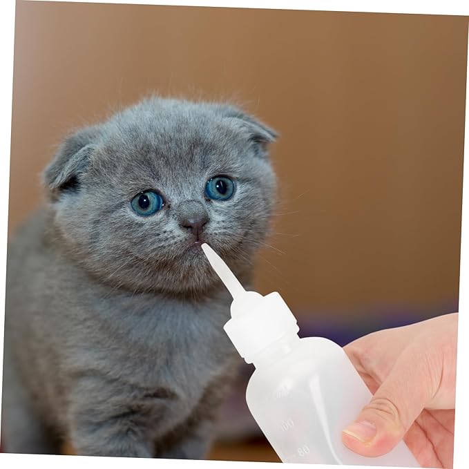 Kisangel 4pcs Plastic Kitten Puppy Milk Bottle Cat Dog Feeding Bottle for Newborn Pet Nursing