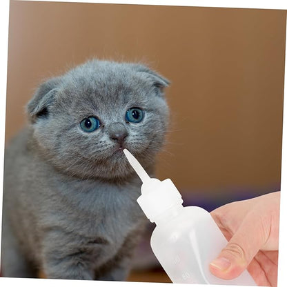 Kisangel 4pcs Plastic Kitten Puppy Milk Bottle Cat Dog Feeding Bottle for Newborn Pet Nursing