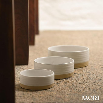 Mora Ceramic Pet Bowl Size Large - Food/Water Dish for Large Dogs, Cats, Great Dane, Mastiff, ect. 50oz or 8 Cups - Basic Bowls for Your Large Dog or Cat, Mix and Match for a Set - Oat