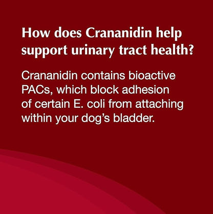 Crananidin Urinary Tract Health Supplement Chewable Tablets for Dogs, (Pack of 2)