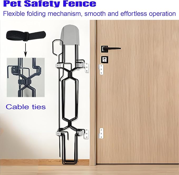 28.4 inch Retractable Pet Door, Adjustable Metal Gate, Front Door Safety Dog Door, RV Retractable Pet Door, Doorway