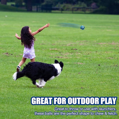 Mankoda Dog Balls, Indestructible Tennis Balls for Dogs, 2.5'' Durable Bouncy Dog Toys for Aggressive Chewers, Interactive Dog Toys for Fetch Game, Lightweight Floating Chew-Proof(4 Pack)