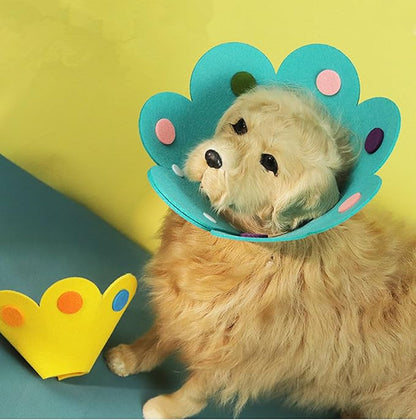 alfyng Elizabethan Dog Neck Collar Sunflower Shape Pet Protective Recovery Collar Comfy Soft Dog Cone for Dogs Cats After Surgery Pet Recovery Collar Cone for Small Dogs Or Cats (M)