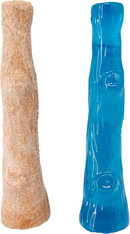 Outward Hound Dogwood Puppy Durable Dog Chew Toys, Real Wood & Teething Bone, 2-Pack, Small