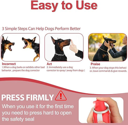 Corrector Spray Dog Trainer, 80ml 1 Pack Dog Corrector Spray for Dogs to Stops Barking, Jumping Up Attacks & Unwanted Dog Behaviour Humane Effective