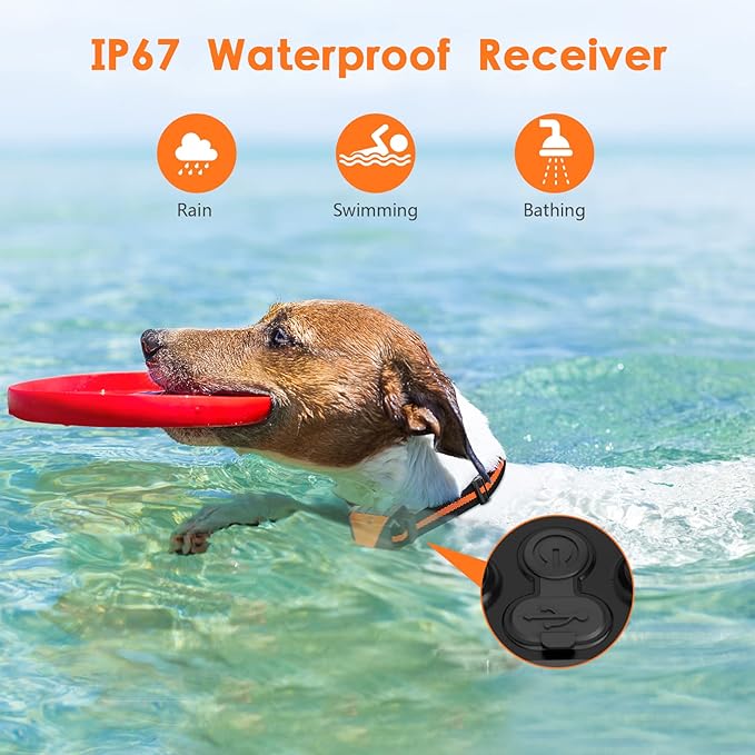 Piouns Shock Collar for Dogs, IP67 Waterproof Dog Training Collar with Remote, 3 Training Modes with Beep, Vibration, and Safe Static, Rechargeable for Large Medium