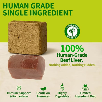 MAJOR PETS Freeze Dried Beef Liver Dog & Cat Treats - Healthy Training Treats & Meal Topper - All Natural - Single Ingredient - High Protein - Grain Free - Premium Bulk Value Pack 21 oz - Made in USA