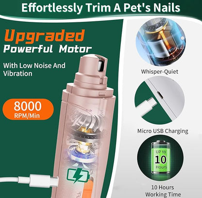 CATPICK 2-in-1 Cat Nail Clippers & Dog Nail Clippers Trimmers for Large Medium Small Dogs Cats Claw Trimmer Quick Sensor and Safety Guard USB Rechargeable with 2 LED Lights Dogs Nail Trimmer