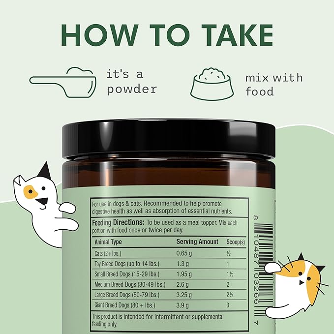 Dr. Mercola Bark & Whiskers Organic Fermented Superfoods - Nutrient-Rich Meal Topper for Dogs & Cats - with Antioxidants - Cheddar Flavor - USDA Organic - 60 Scoops