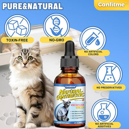 Antibitics for Cats, Cat Antibitics for Infection, Natural Antibitic Pet Supplements, Supports Allergy Itch,Cough Relief,Immune Support -Proper for All Ages & Breeds-Bacon Flavor