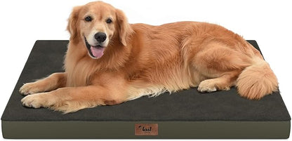 Orthopedic Dog Bed for Extra Large Dogs, XL Comfort Pet Mat for Large Sized Dog 44x32 Inch, Egg Crate Foam with Removable Washable Oxford Cover, Coffee