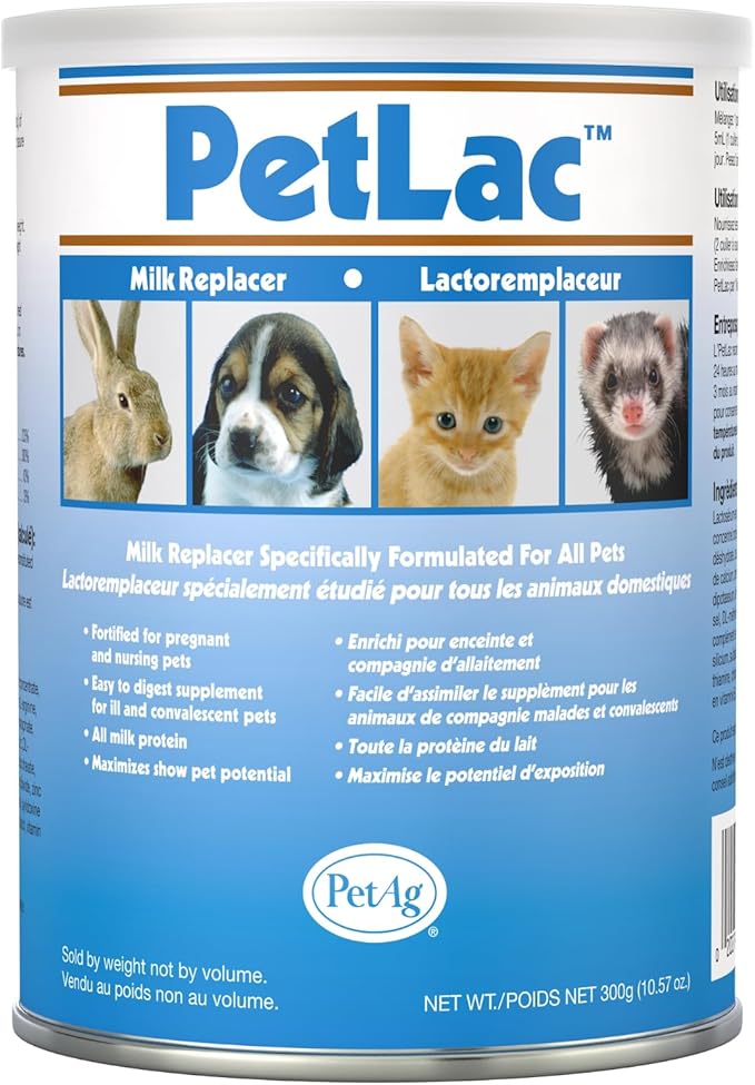 Pet-Ag PetLac Pet Powder - 10.5 oz - Milk Replacement Powder for All Pets - Easy to Digest