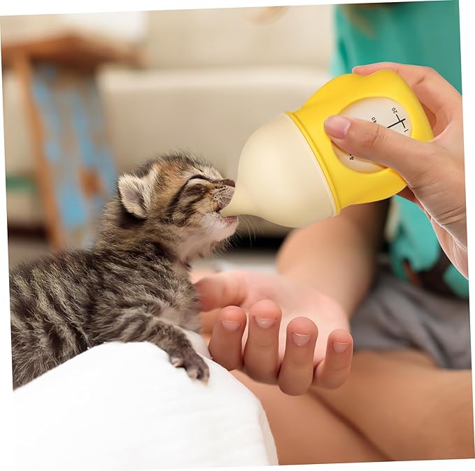 POPETPOP Ergonomic Pet Bottle for Newborn Puppies Kittens Kitten Milk Bottle Feeding