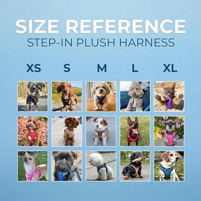 Best Pet Supplies - All Weather Plush, Reflective, No Pull Harness for Small, Medium Dogs, Cats - Secure with Hook & Loop Fastener, Buckle, Double D-Rings - Black Plush, L