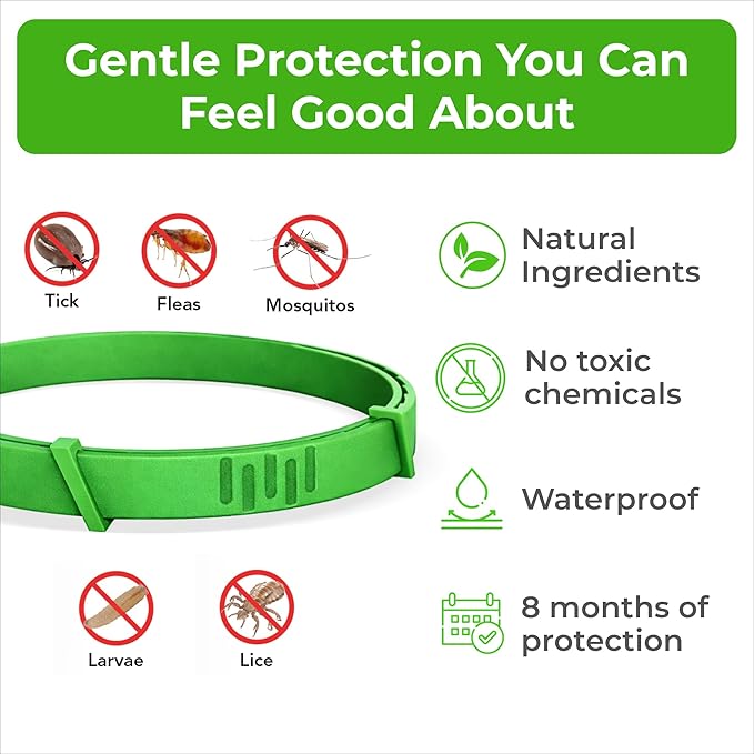 FurLife Flea and Tick Collar for Dogs – Waterproof Blue Dog Collar, Pet Supplies for Tick and Flea Prevention for Dogs, Safe for All Breeds