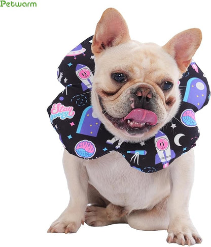 PetWarm Dog Recovery Collar, Recovery Collar for Dogs, Lightweight Soft Flower Design, Comfortable Neck Protector Helps Discourage Licking, Post-Visit Protective Collars, Cosmic Print, Purple, S