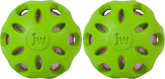 Petmate Crackle Heads Crackle Ball Crunchy Noise Chew Fetch Toy for Dogs Assorted Colors,Medium 3' Diameter,(Pack of 2)