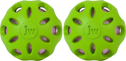 Petmate Crackle Heads Crackle Ball Crunchy Noise Chew Fetch Toy for Dogs Assorted Colors,Medium 3' Diameter,(Pack of 2)