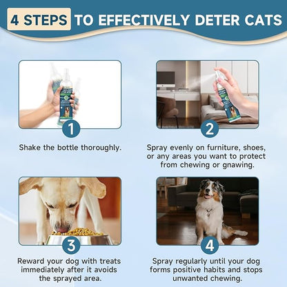 No Chew Spray For Dogs, Bitter Apple Spray For Dogs Stop Chewing Furniture, Shoes, Prevent Licking Bandages, No Alcohol & Trace, Safe Dog Training & Behavior Aids Spray, 6.76 FL Oz, Indoor & Outdoor