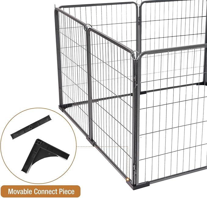 Dog Playpen Indoor & Outdoor Foldable Pet Exercise Fence Pen with Door Gate,Dog Kennels for Small/Medium/Puppy Dogs,Rabbits (8 Panels, 31 Inch)…