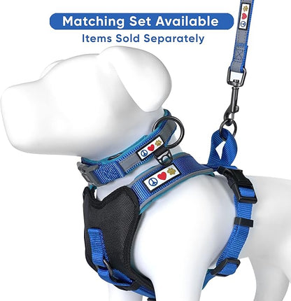Pawtitas Lumberjack Padded Martingale Collar for Dogs | Soft Neoprene Dog Collar for Your pet's Comfort Made with Reflective Band for Maximum Visibility | Fits Small and Large Pets - Medium Blue