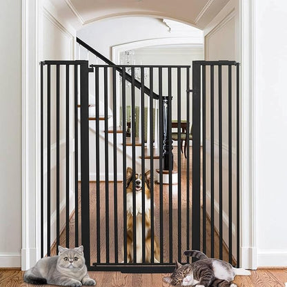 SHYUJAJIE 55 Inch Extra Tall Pet Gate for Cats,29.92"-48" Adjustable Wide Dog Gates,Pressure Mounted Walk Through Tall Pets Gate for Doorways,Hallway,Stairs(Black)