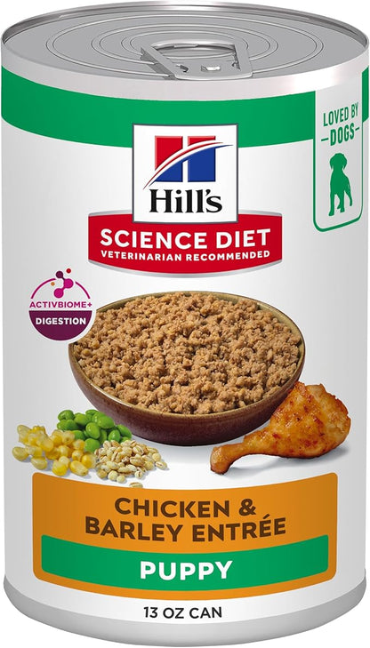Hill's Science Diet Puppy Wet Dog Food, Chicken & Barley, 13 oz. Cans, 12-Pack