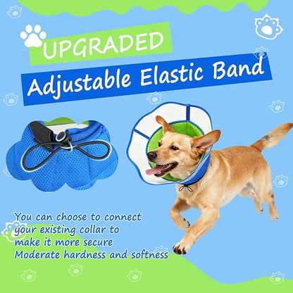 Dog Cone,Agemin Recovery Collar Cone (Large(Neck:15-17in),Thickened Farbic Soft and Comfortable Anti-Licking,Suitable for Dog Wound Care,Postoperative Use