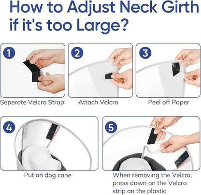 Supet Upgraded Dog Cone with Soft Liner, 20% Lighter Plastic Elizabeth Collar After Surgery to Stop Licking, for Spay Neuter Skin Problems Recovery, for Small Medium Active Large Dogs(Black,M)