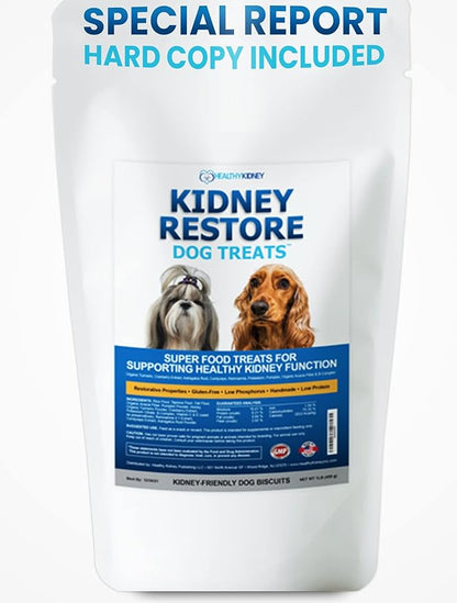 Kidney Restore Dog Treats with Hard Copy Special Report Kidney Support Chew Biscuit Cleanse Renal Canine Cookie for Kidneys