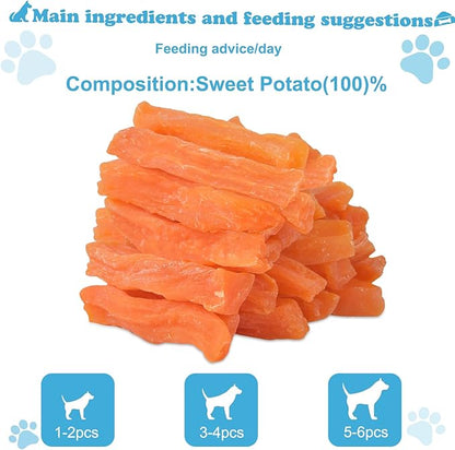 Soft Dog Treats Chicken Sweet Potato Sticks Puppy Easy to Digest Training Snacks Sweet Potato Sticks 0.5lb/227g