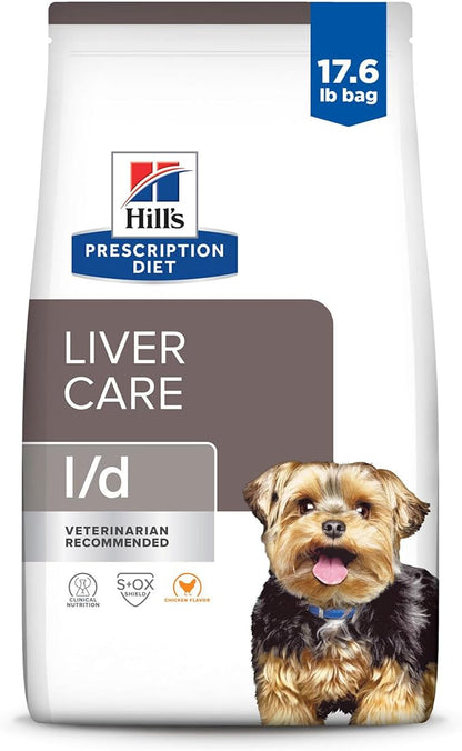 Hill's Prescription Diet l/d Liver Care Dry Dog Food, Chicken, 17.6 lb. Bag