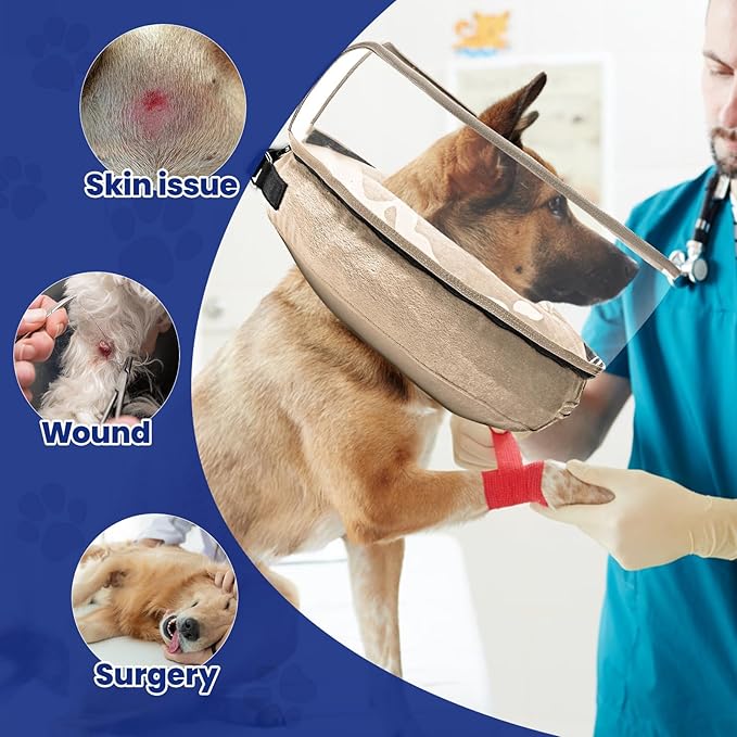 BARKLESS Dog Cone, Inflatable Dog Cone After Surgery for Small Breeds, Soft Surgery Collar with Enhanced Anti-Licking Guard Shield for Pets, Patented Protective Donut Collar