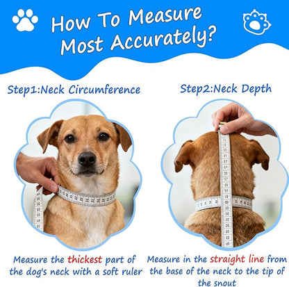 Dog Cone,Agemin Recovery Collar Cone (Large(Neck:15-17in),Thickened Farbic Soft and Comfortable Anti-Licking,Suitable for Dog Wound Care,Postoperative Use